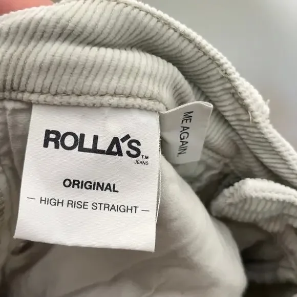 ROLLAS x ANTHROPOLOGIE Corduroy Original High-Rise Straight-Leg Jeans {BB25}